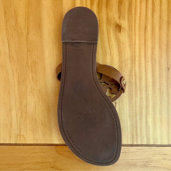 AUTHENTIC TORY BURCH TAN LEATHER MILLER SANDALS - Picture 12 of 15
